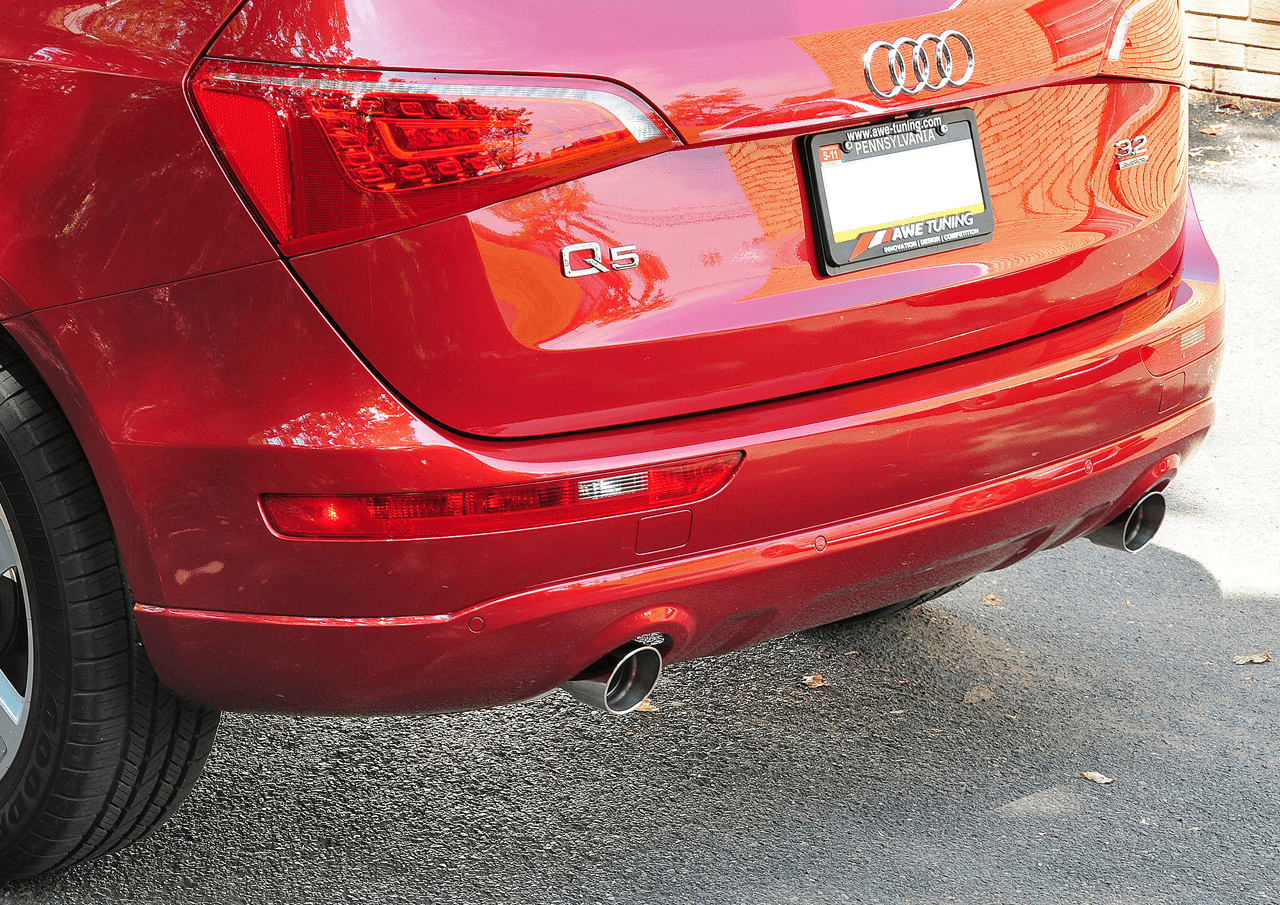 AWE Non-Resonated Exhaust System (Downpipe-Back) for 8R Q5 3.2L - Chrome Silver Tips - Apollo Off-Road