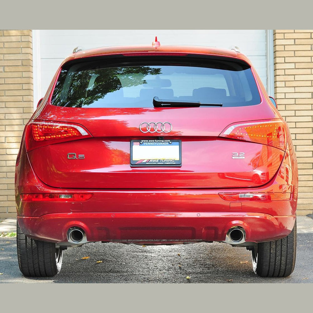 AWE Non-Resonated Exhaust System (Downpipe-Back) for 8R Q5 3.2L - Diamond Black Tips - Apollo Off-Road