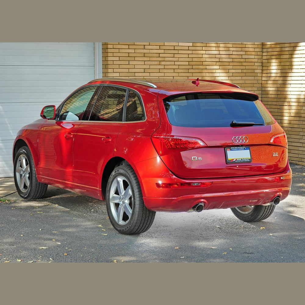 AWE Non-Resonated Exhaust System (Downpipe-Back) for 8R Q5 3.2L - Diamond Black Tips - Apollo Off-Road