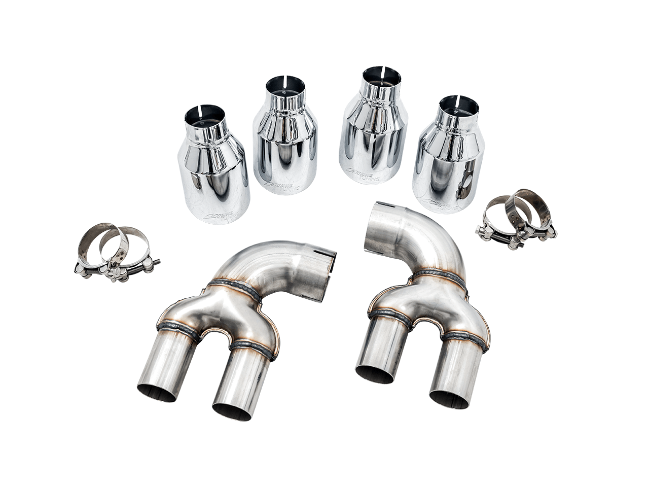 AWE OE-to-Quad Tip Conversion Kit for G2X M340i - M440i - Chrome Silver Tips - Apollo Off-Road
