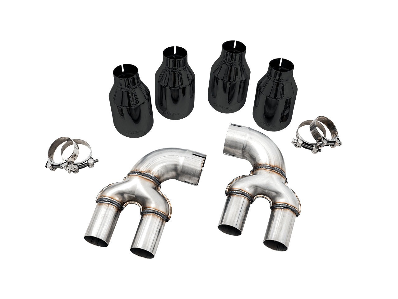 AWE OE-to-Quad Tip Conversion Kit for G2X M340i - M440i - Diamond Black Tips - Apollo Off-Road