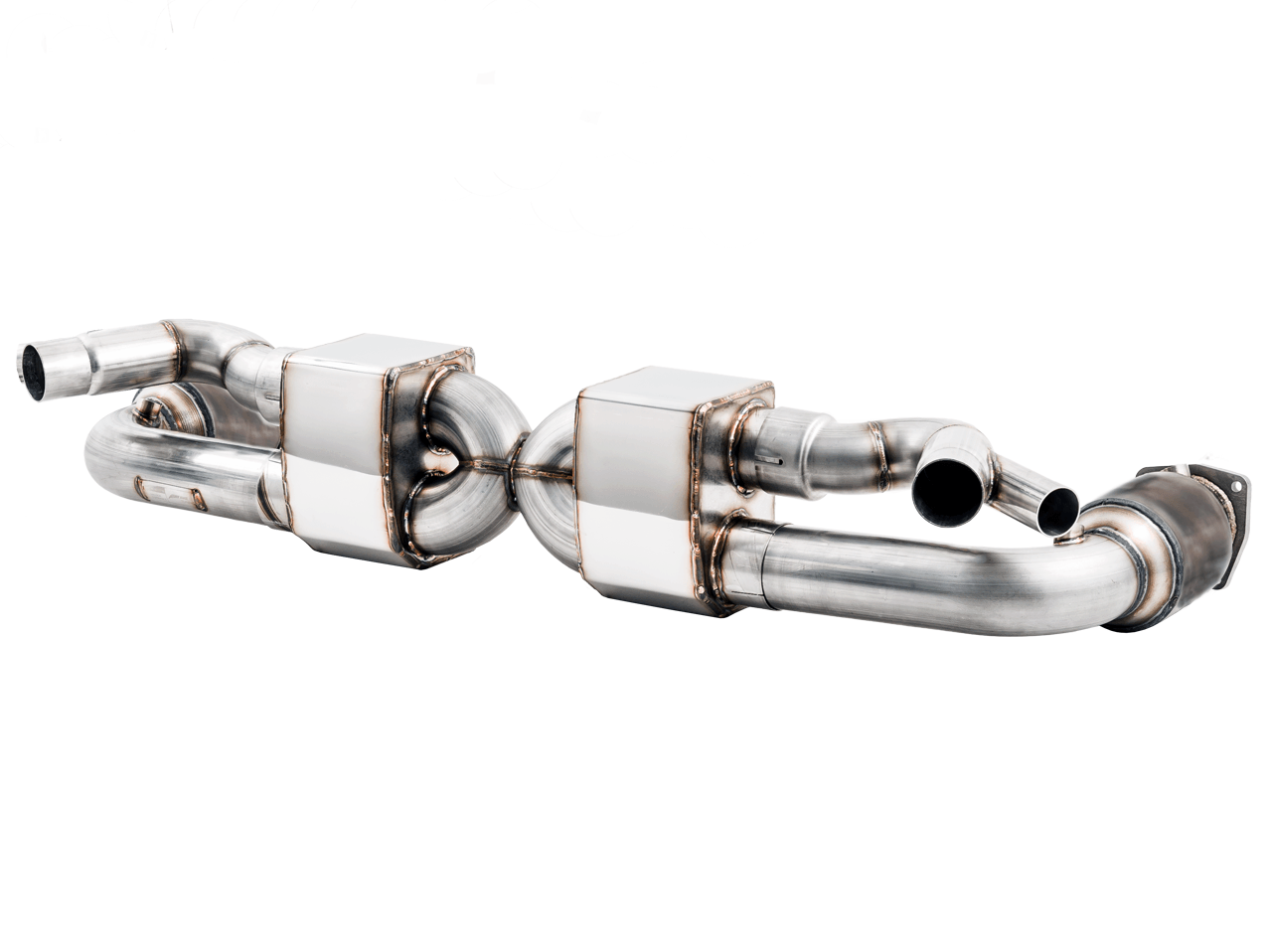 AWE Performance Exhaust and High-Flow Cat Sections for Porsche 991 Turbo - Stock Tips - Apollo Off-Road