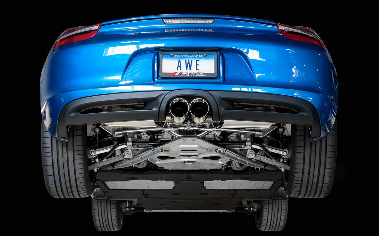 AWE Performance Exhaust System for Porsche 981 - With Diamond Black Tips - Apollo Off-Road