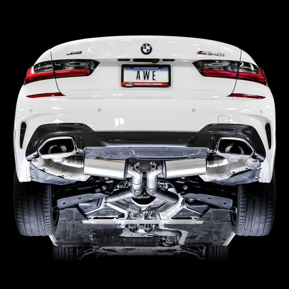 AWE Resonated Touring Edition Exhaust for G2X M340i - M440i - OE Tips - Apollo Off-Road