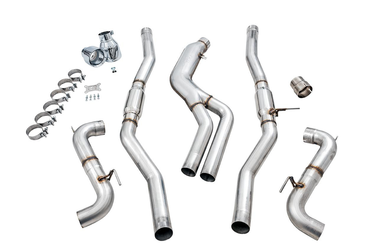 AWE Resonated Track Edition Exhaust for A90 Supra - 5" Chrome Silver Tips - Apollo Off-Road