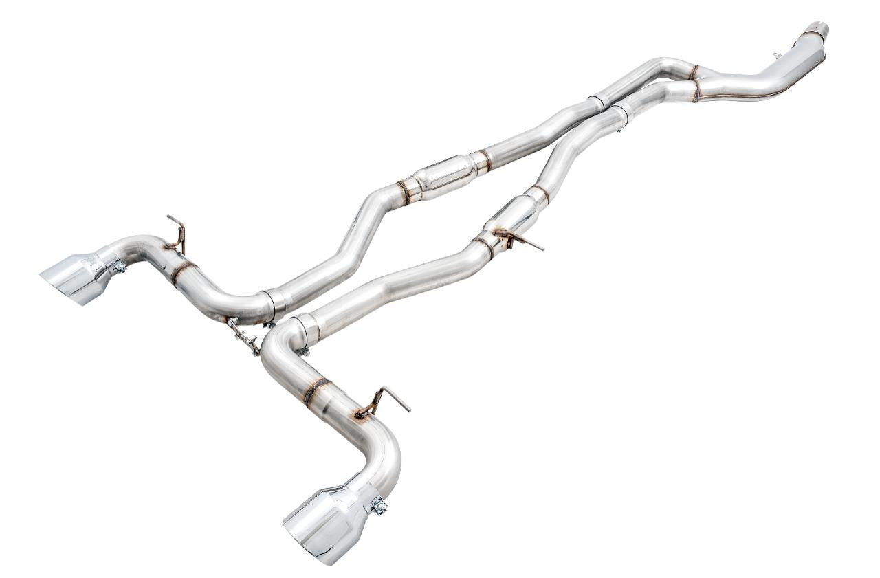 AWE Resonated Track Edition Exhaust for A90 Supra - 5" Chrome Silver Tips - Apollo Off-Road