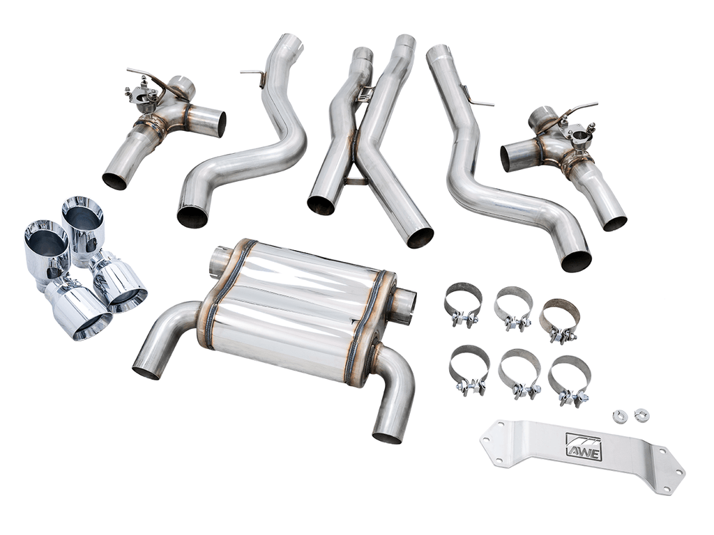 AWE SwitchPath Catback Exhaust for BMW F8X M3-M4 - Chrome Silver - Apollo Off-Road