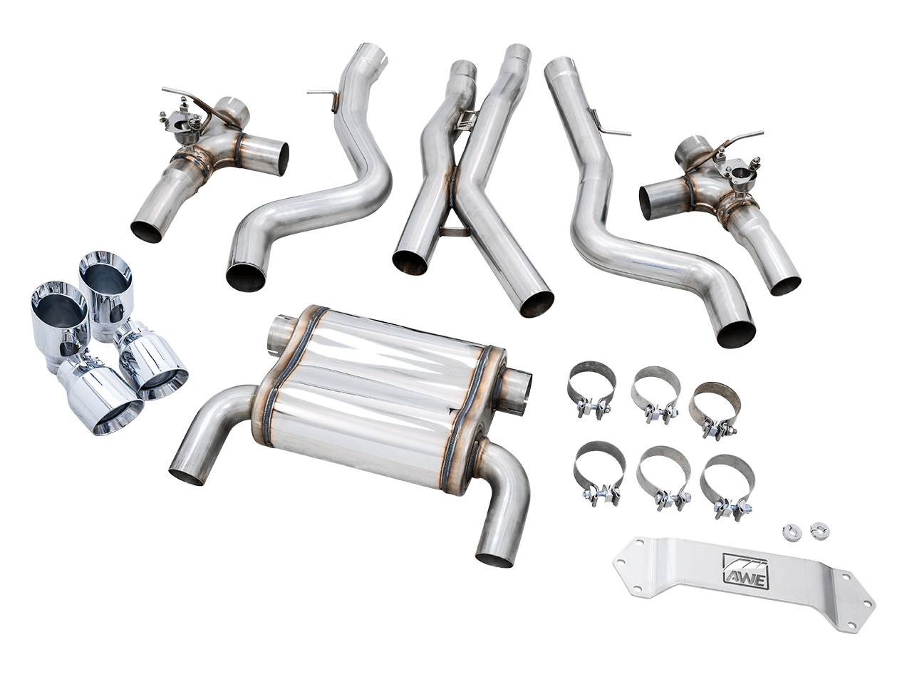 AWE SwitchPath Catback Exhaust for BMW F8X M3-M4 - Chrome Silver - Apollo Off-Road
