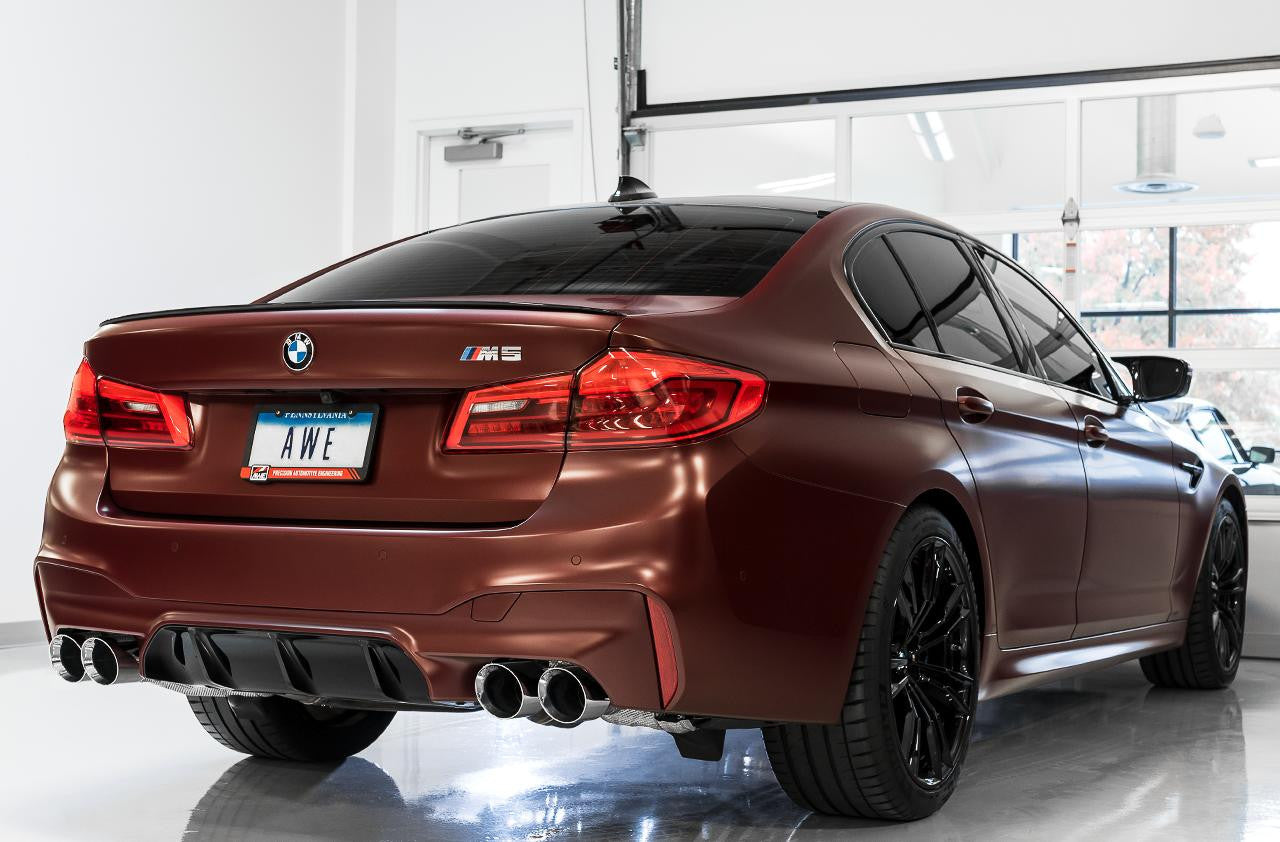 AWE SwitchPath Catback Exhaust for BMW F90 M5 - Diamond Black Tips - Apollo Off-Road