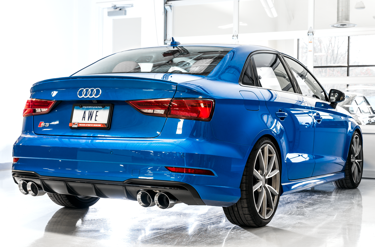 AWE SwitchPath Exhaust for Audi 8V S3 - Chrome Silver Tips, 102mm - Apollo Off-Road