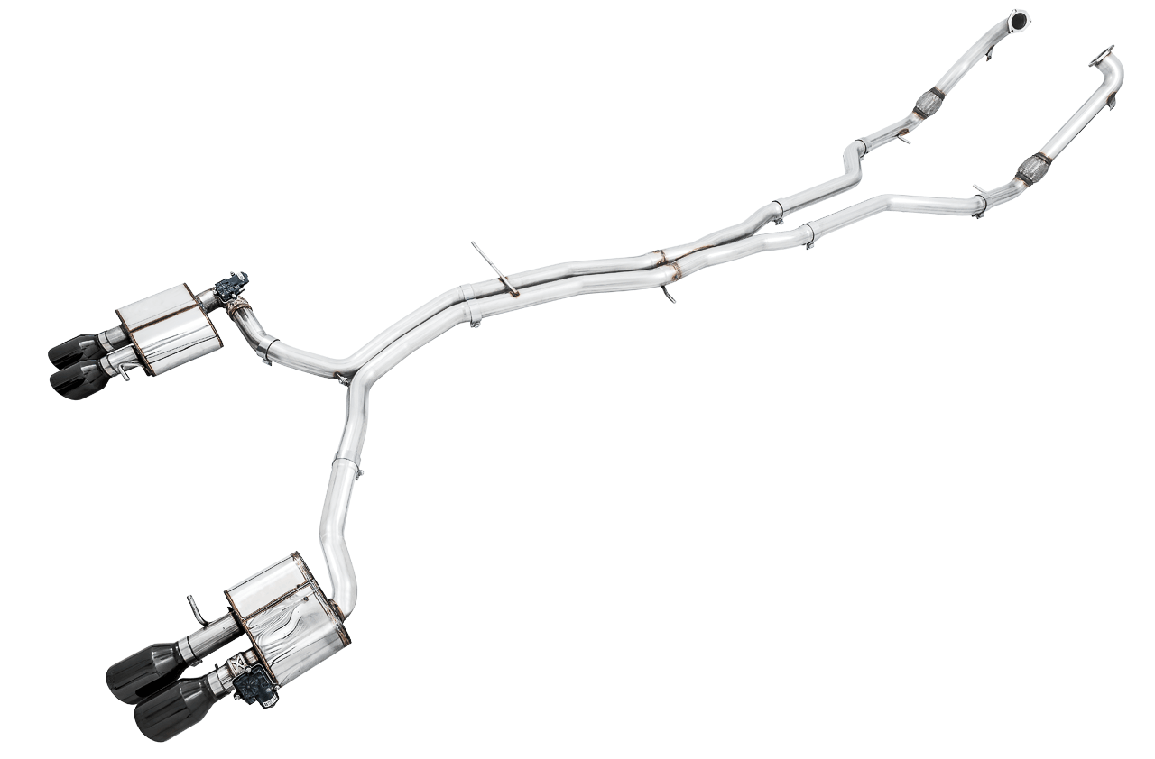 AWE SwitchPath Exhaust for Audi B9 S5 Coupe - Diamond Black 102mm Tips - Apollo Off-Road