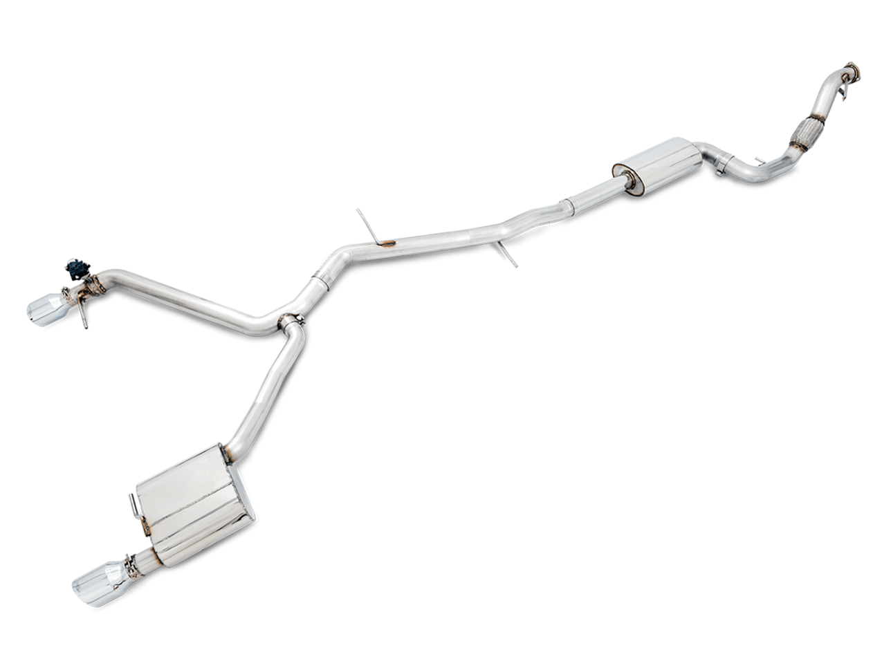 AWE SwitchPath Exhaust for B9 A4, Dual Outlet - Chrome Silver Tips (includes DP and SwitchPath Remote) - Apollo Off-Road