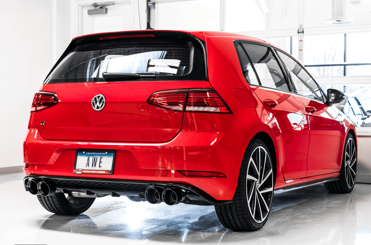 AWE SwitchPath Exhaust for MK7.5 Golf R - Diamond Black Tips, 102mm - Apollo Off-Road
