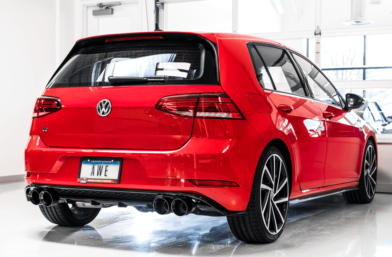 AWE SwitchPath Exhaust for MK7 Golf R - Diamond Black Tips, 102mm - Apollo Off-Road