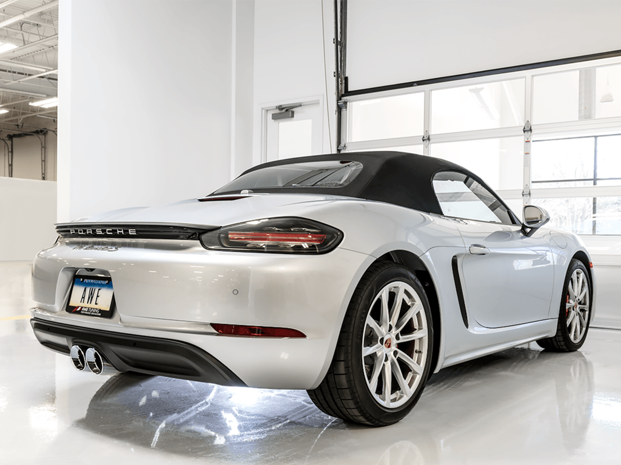 AWE SwitchPath Exhaust for Porsche 718 Boxster - Cayman (PSE Only) - Chrome Silver Tips - Apollo Off-Road