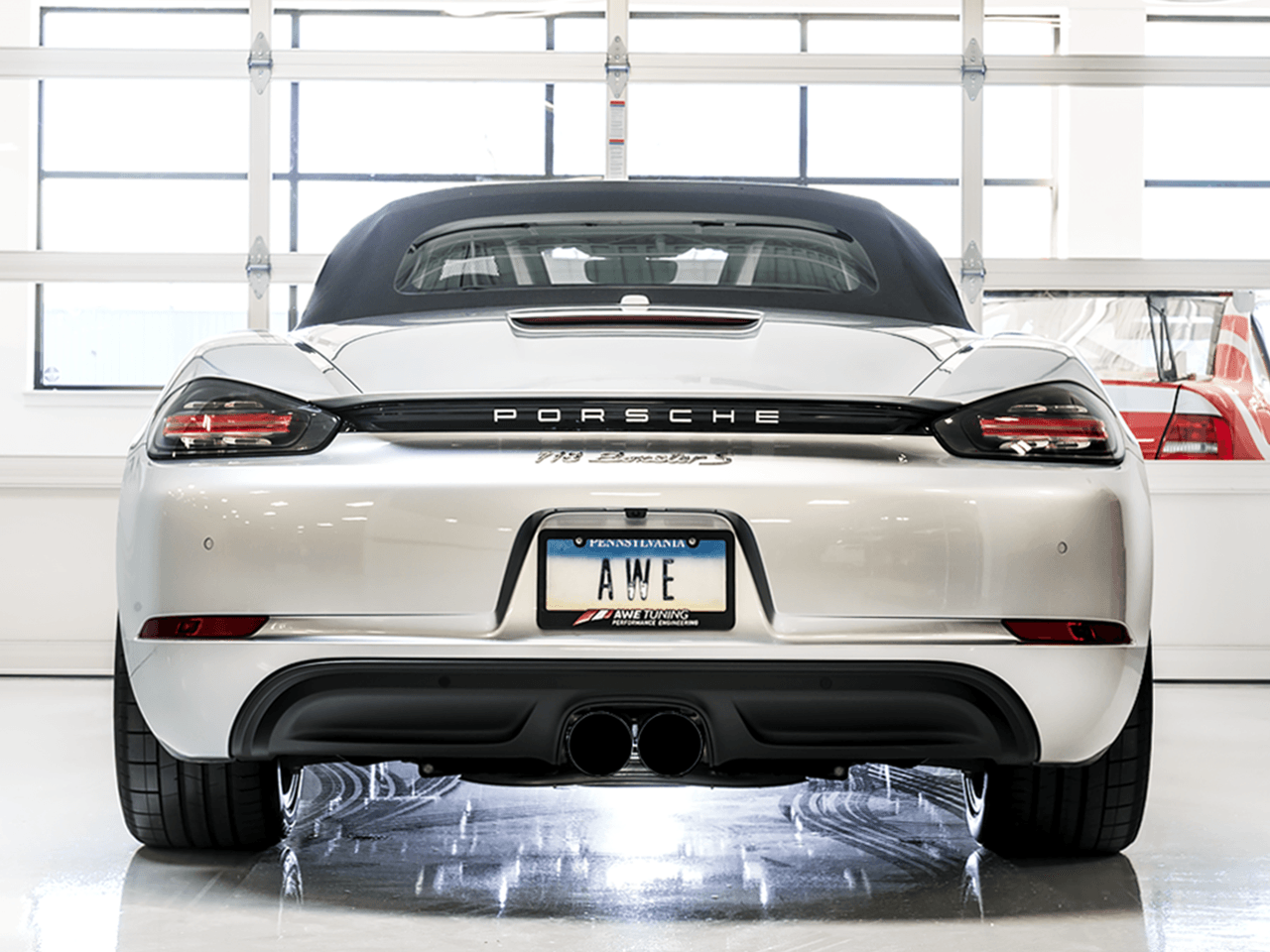 AWE SwitchPath Exhaust for Porsche 718 Boxster - Cayman (PSE Only) - Diamond Black Tips - Apollo Off-Road