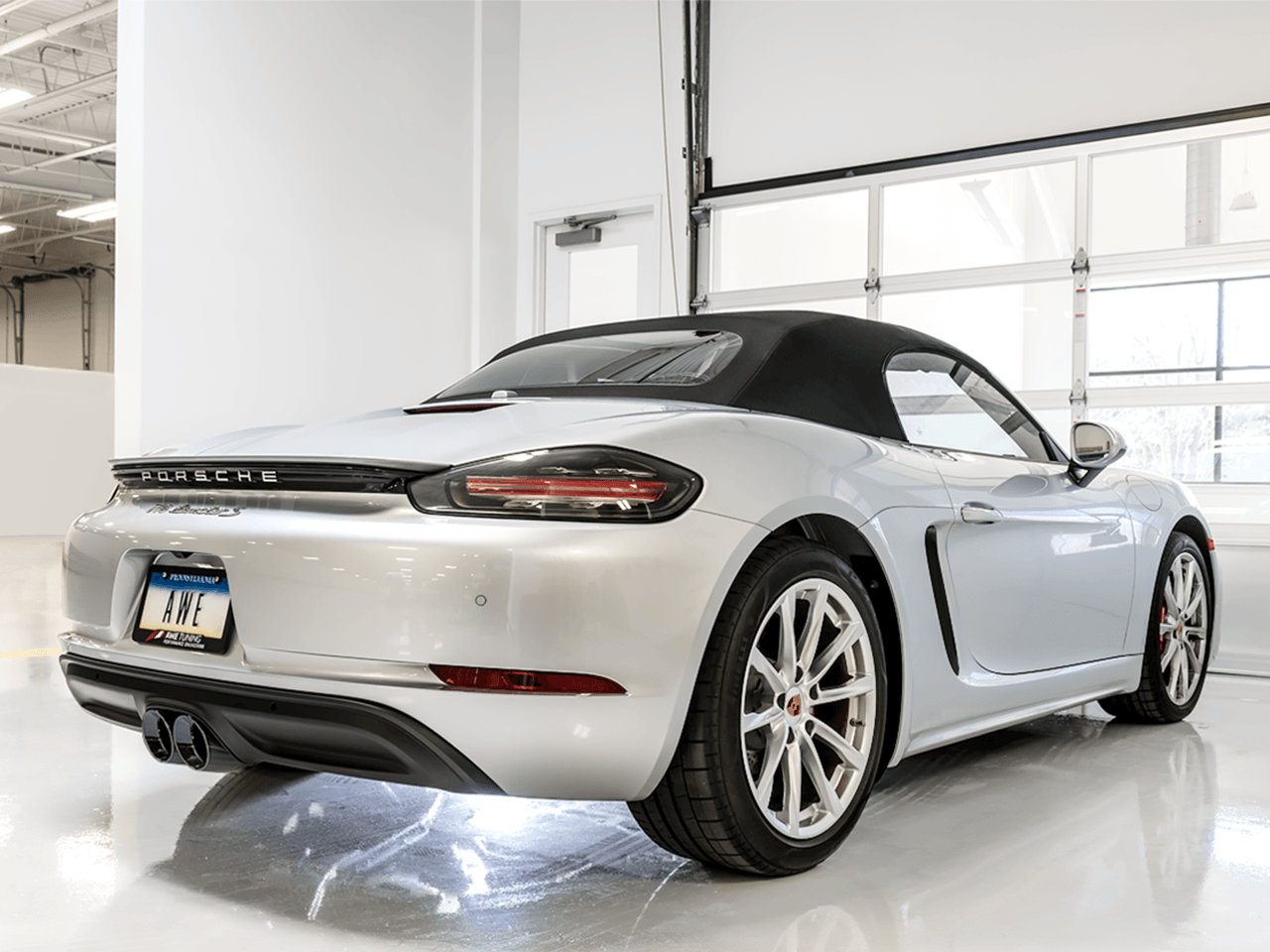 AWE SwitchPath Exhaust for Porsche 718 Boxster - Cayman (PSE Only) - Diamond Black Tips - Apollo Off-Road