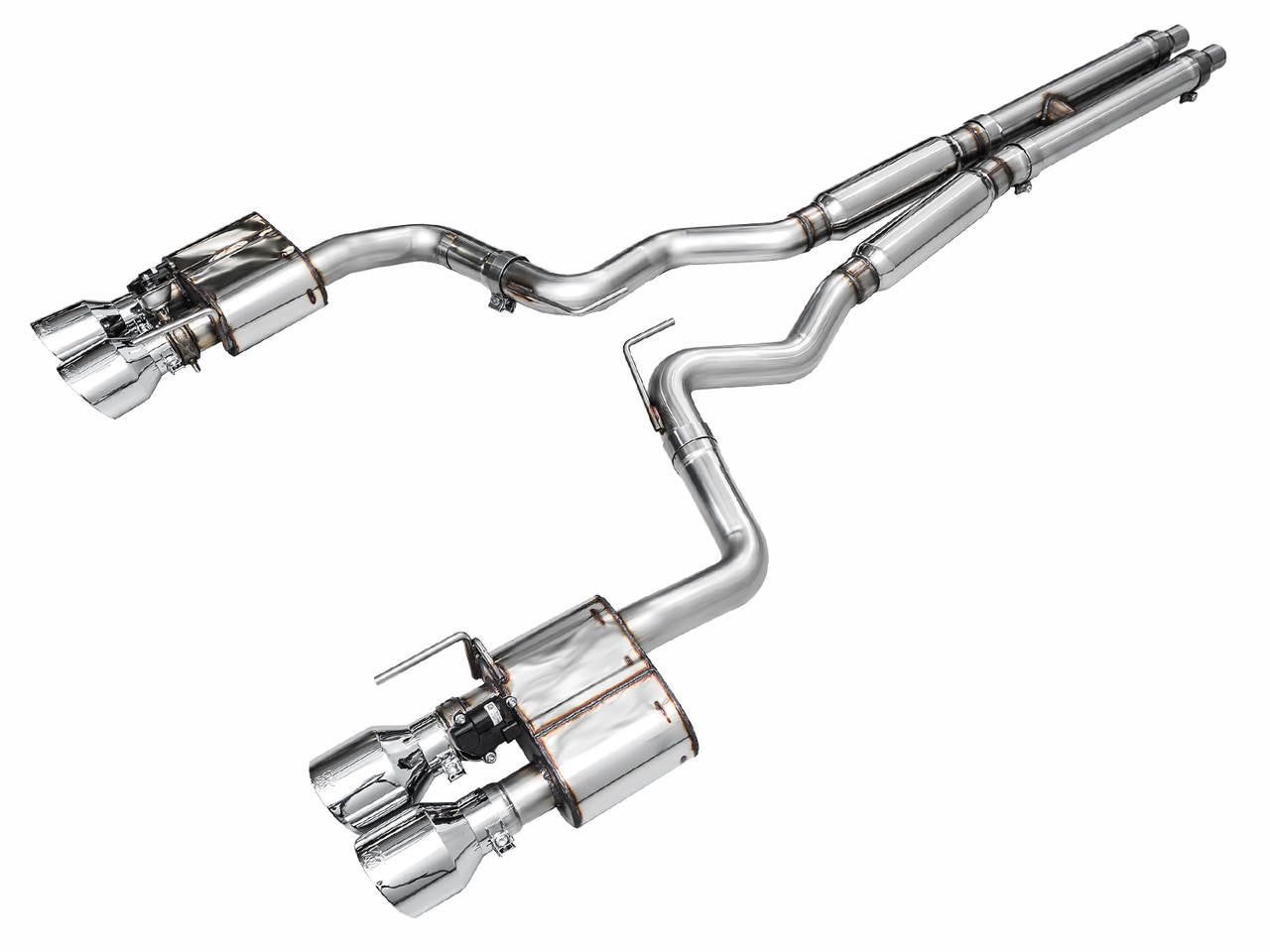 AWE SwitchPath Exhaust for S650 Mustang Dark Horse - Quad Chrome Silver Tips - Apollo Off-Road