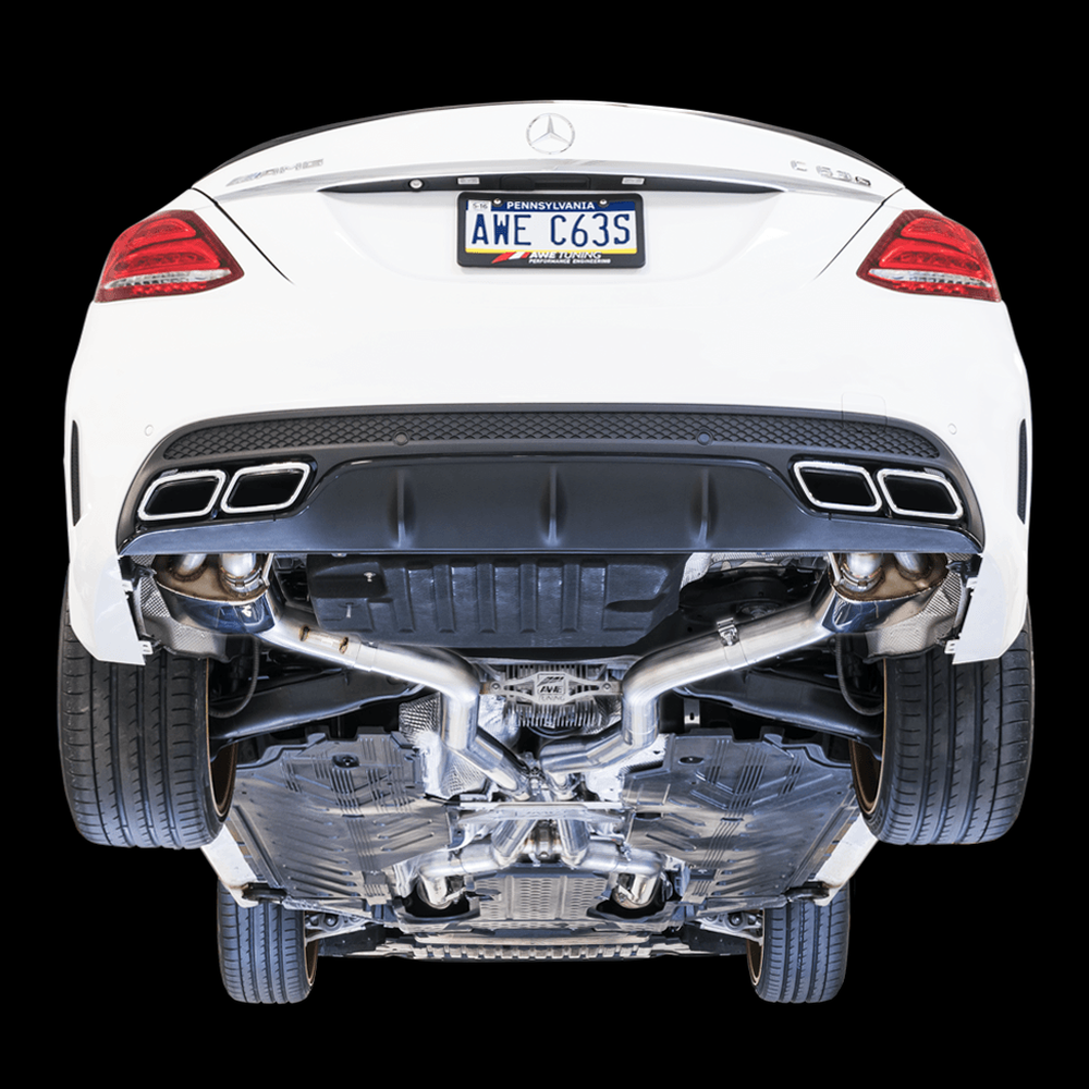 AWE SwitchPath Exhaust System for Mercedes-Benz W205 AMG C63-S Sedan - Dynamic Performance Exhaust cars (no tips) - Apollo Off-Road