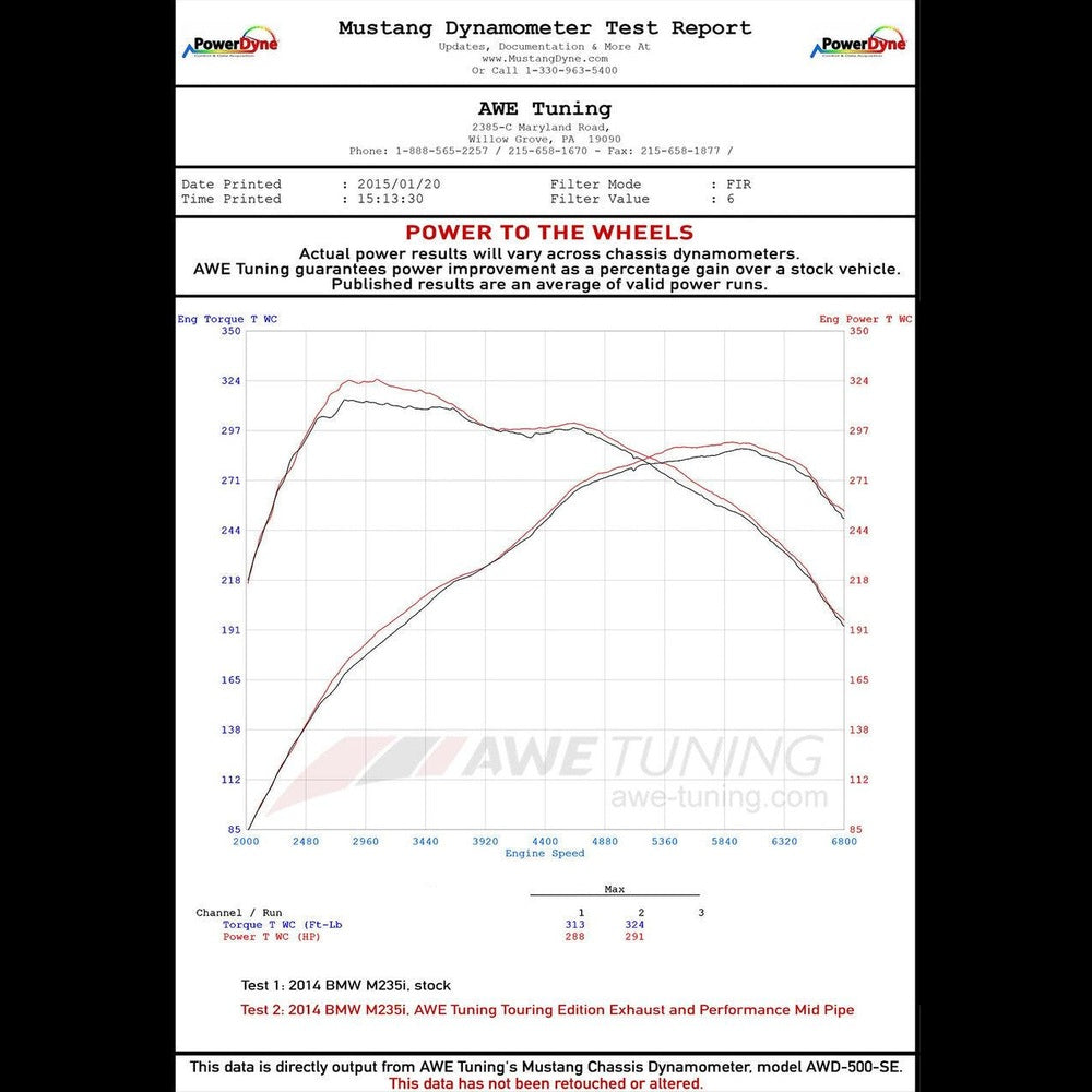 AWE Touring Edition Axle-back Exhaust for BMW F22 M235i - M240i - Diamond Black Tips (102mm) - Apollo Off-Road