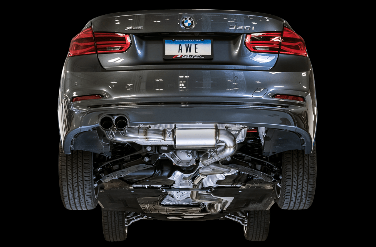 AWE Touring Edition Axle-back Exhaust for BMW F3X 28i - 30i, Single Side - Chrome Silver Tips (80mm) - Apollo Off-Road