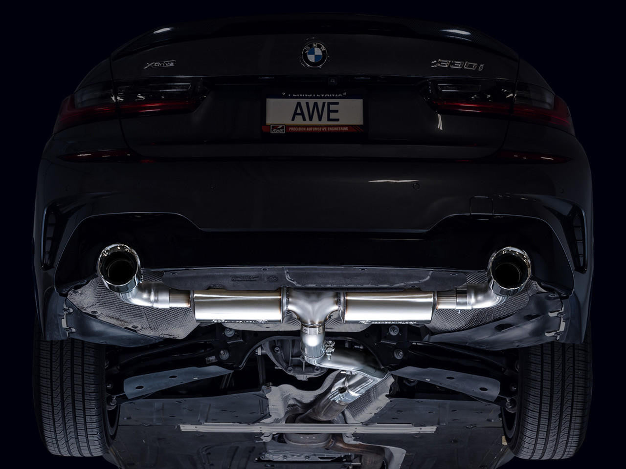 AWE Touring Edition Axle Back Exhaust for BMW G2X 330i-430i - Chrome Silver - Apollo Off-Road