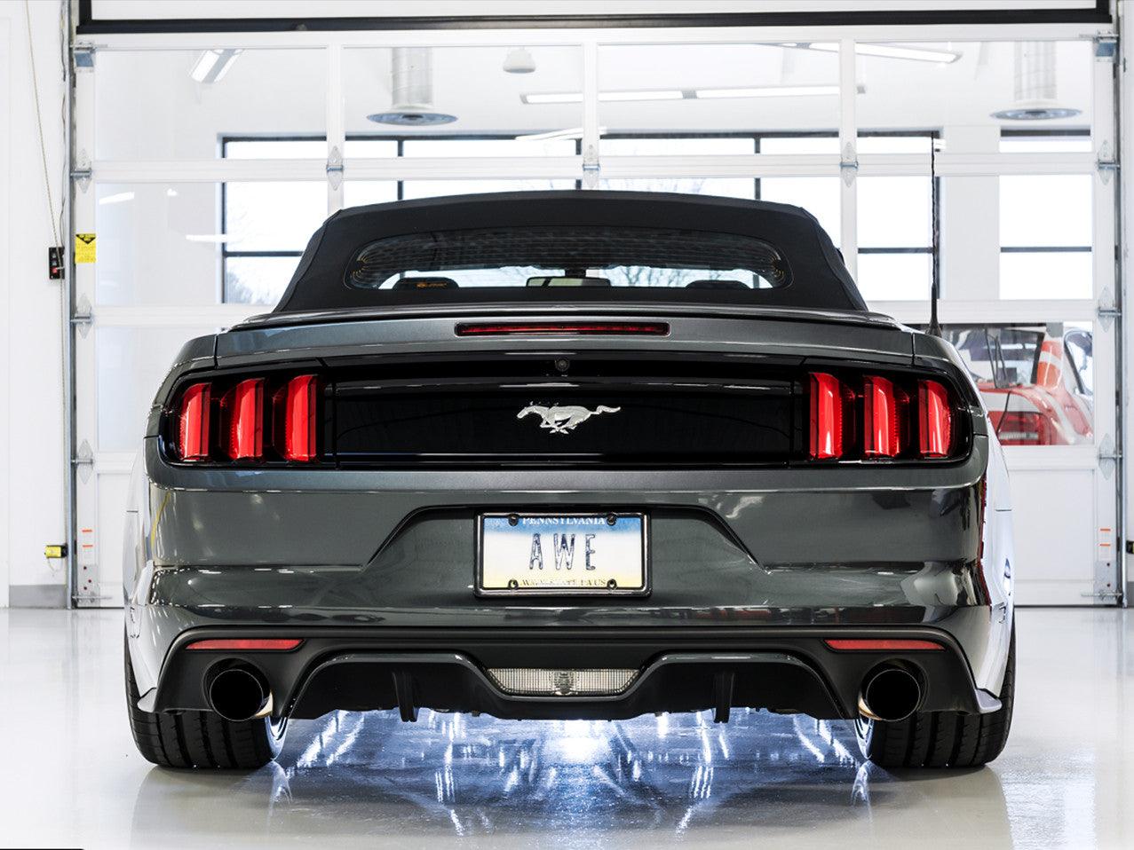 AWE Touring Edition Axle-back Exhaust for S550 Mustang EcoBoost - Diamond Black Tips - Apollo Off-Road