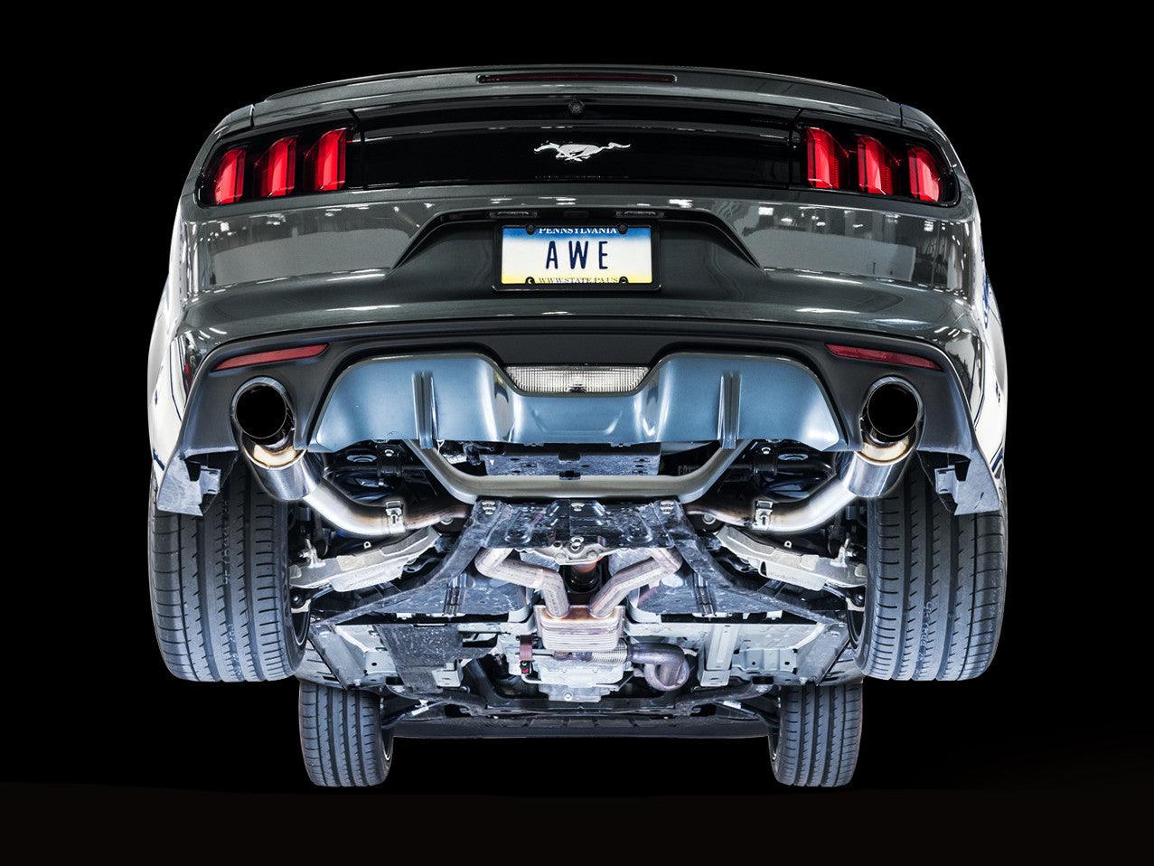 AWE Touring Edition Axle-back Exhaust for S550 Mustang EcoBoost - Diamond Black Tips - Apollo Off-Road