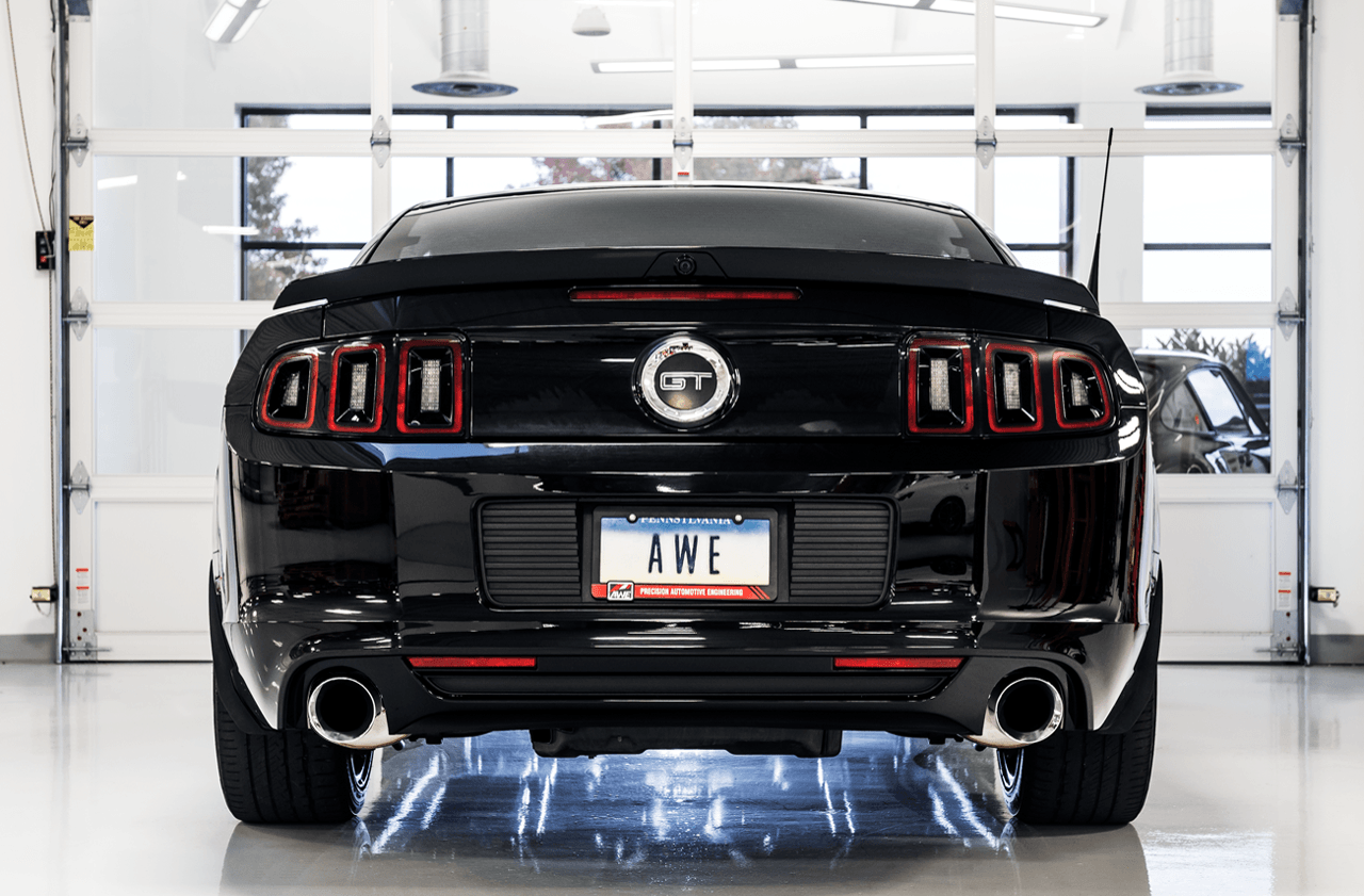 AWE Touring Edition Axle-back Exhaust for the S197 Ford Mustang GT - Chrome Silver Tips - Apollo Off-Road