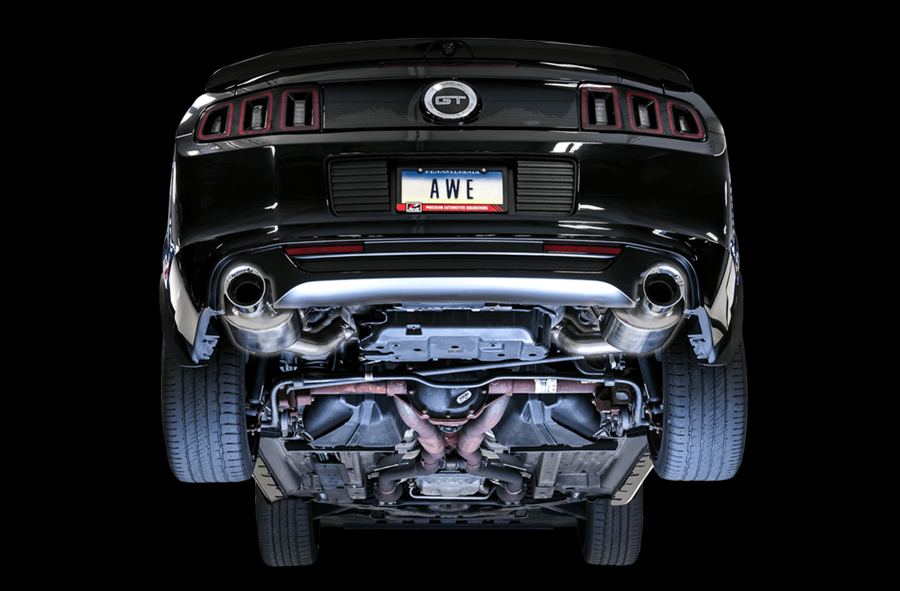 AWE Touring Edition Axle-back Exhaust for the S197 Ford Mustang GT - Chrome Silver Tips - Apollo Off-Road