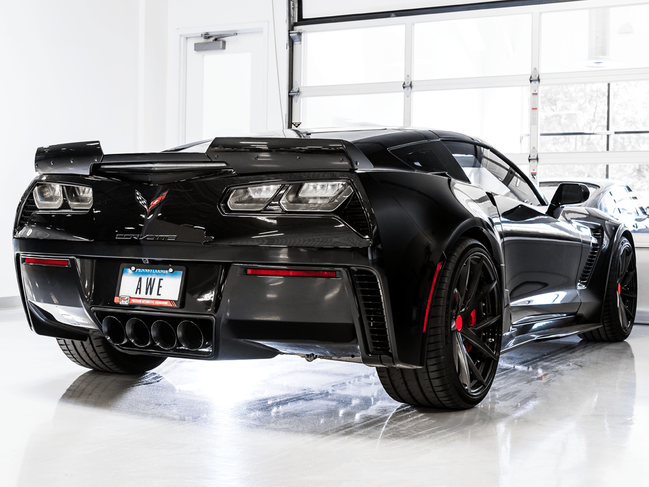 AWE Touring Edition Axleback Exhaust for C7 Corvette Stingray - Z51 - Grand Sport - Z06 - ZR1 - Diamond Black Tips (includes AWE AFM valve simulators) - Apollo Off-Road