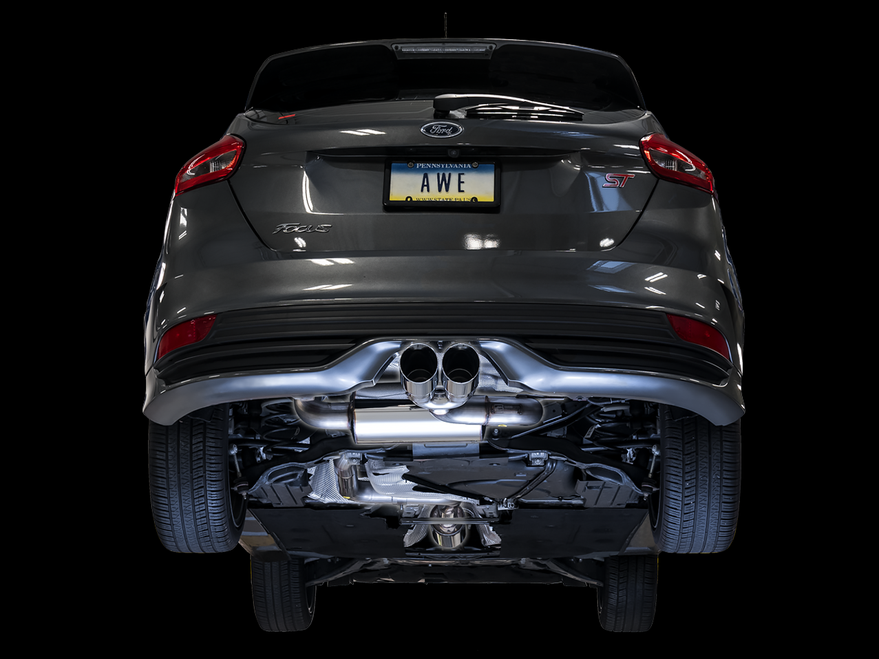 AWE Touring Edition Cat-back Exhaust for Ford Focus ST - Resonated - Chrome Silver Tips - Apollo Off-Road