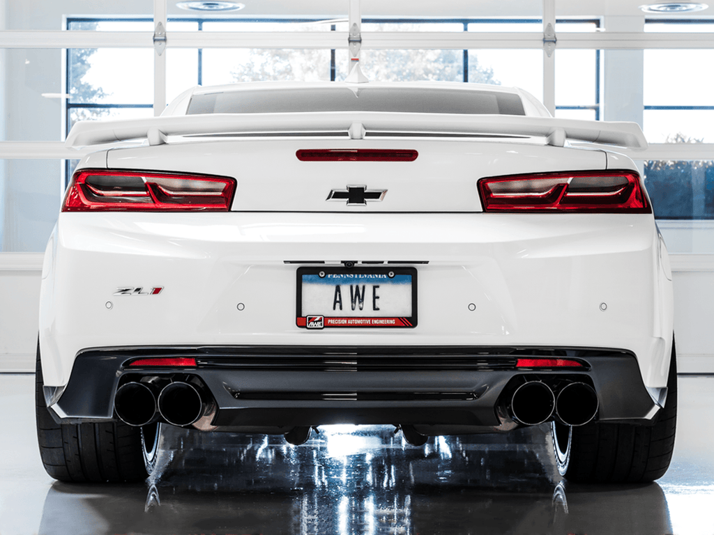AWE Touring Edition Cat-back Exhaust for Gen6 Camaro SS - ZL1 - Non-Resonated - Diamond Black Tips (Quad Outlet) - Apollo Off-Road