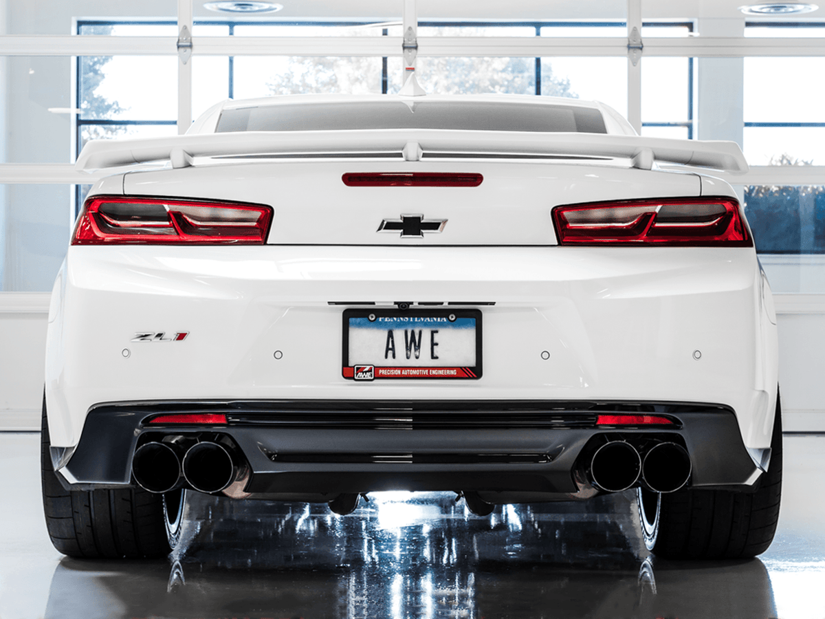 AWE Touring Edition Cat-back Exhaust for Gen6 Camaro SS - ZL1 - Non-Resonated - Diamond Black Tips (Quad Outlet) - Apollo Off-Road