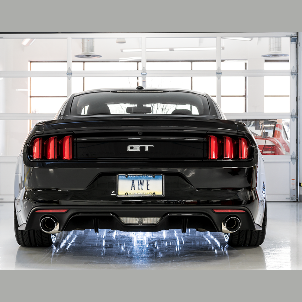 AWE Touring Edition Cat-back Exhaust for S550 Mustang GT - Dual Tip - Chrome Silver Tips - Apollo Off-Road