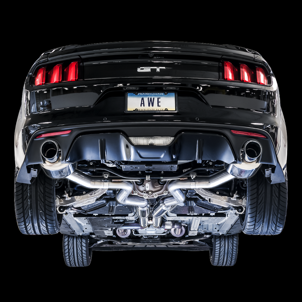 AWE Touring Edition Cat-back Exhaust for S550 Mustang GT - Dual Tip - Chrome Silver Tips - Apollo Off-Road