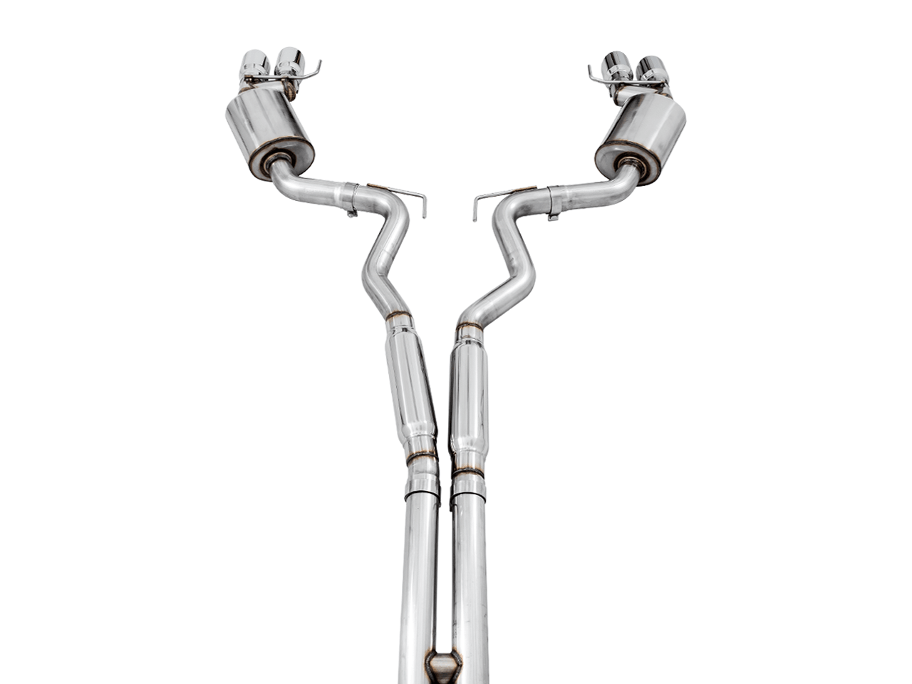 AWE Touring Edition Cat-back Exhaust for the 2018+ Mustang GT - Quad Chrome Silver Tips - Apollo Off-Road