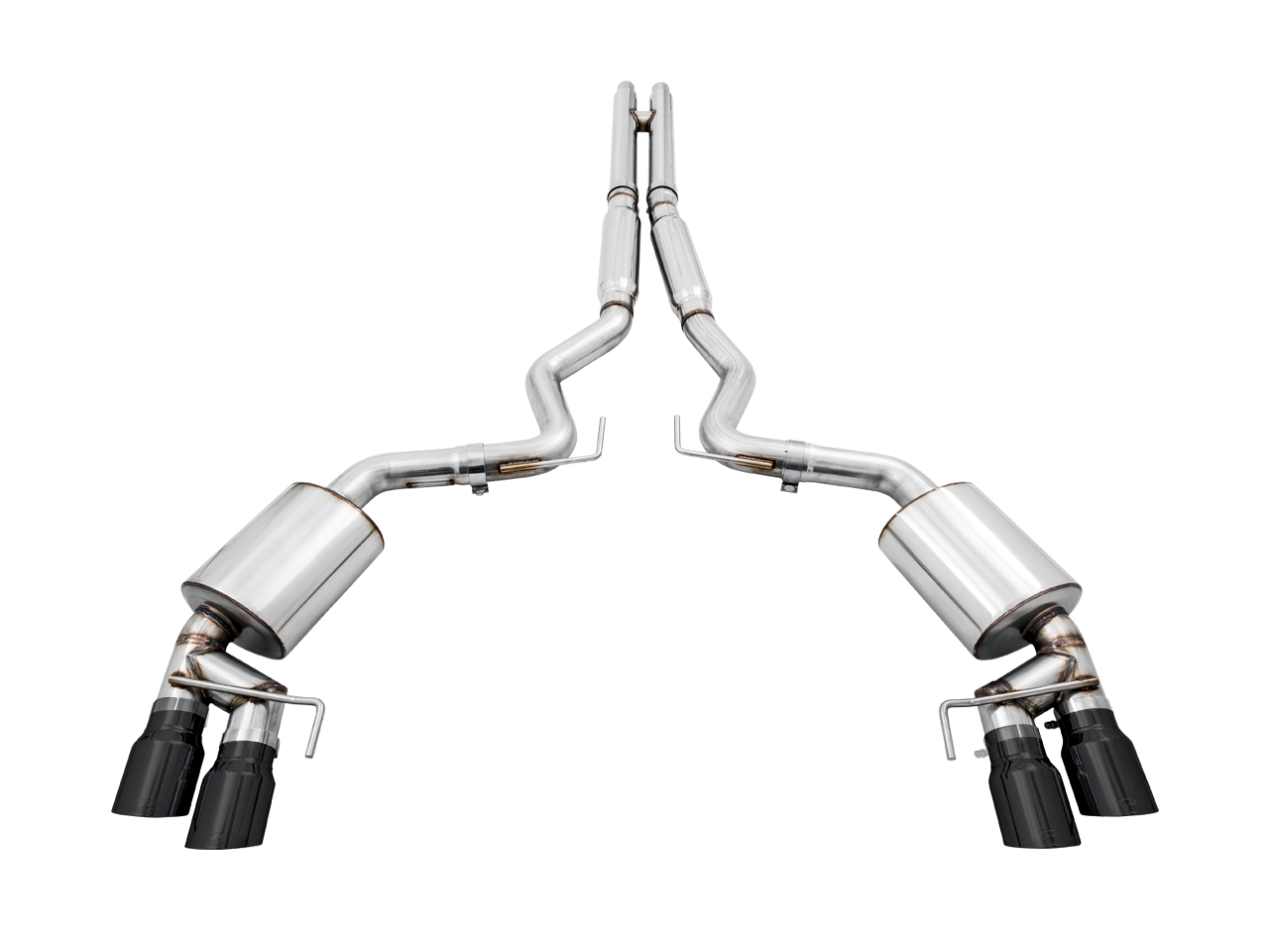 AWE Touring Edition Cat-back Exhaust for the 2018+ Mustang GT - Quad Diamond Black Tips - Apollo Off-Road