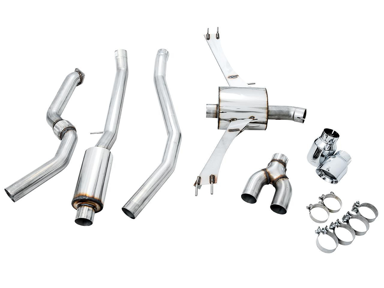 AWE Touring Edition Exhaust for 10th Gen Civic Si Coupe - Sedan (includes Front Pipe) - Dual Chrome Silver Tips - Apollo Off-Road