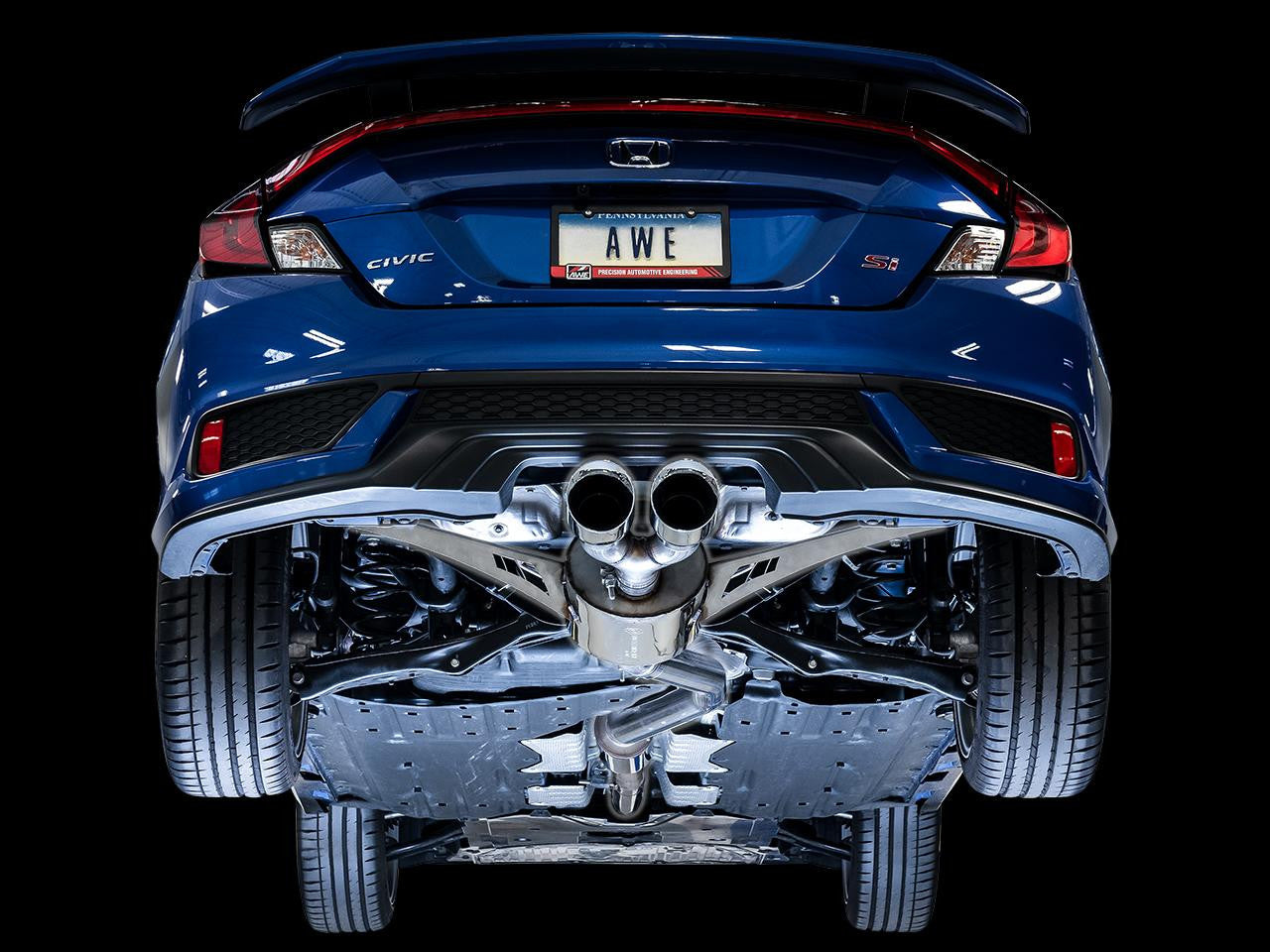 AWE Touring Edition Exhaust for 10th Gen Civic Si Coupe - Sedan (includes Front Pipe) - Dual Chrome Silver Tips - Apollo Off-Road