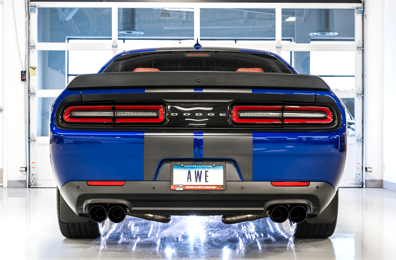 AWE Touring Edition Exhaust for 17+ Challenger 5.7 - Non-Resonated - Diamond Black Quad Tips - Apollo Off-Road