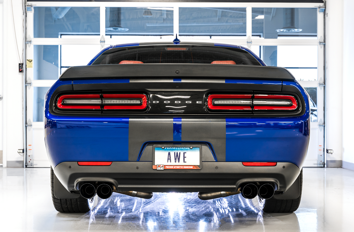 AWE Touring Edition Exhaust for 17+ Challenger 5.7 - Non-Resonated - Diamond Black Quad Tips - Apollo Off-Road