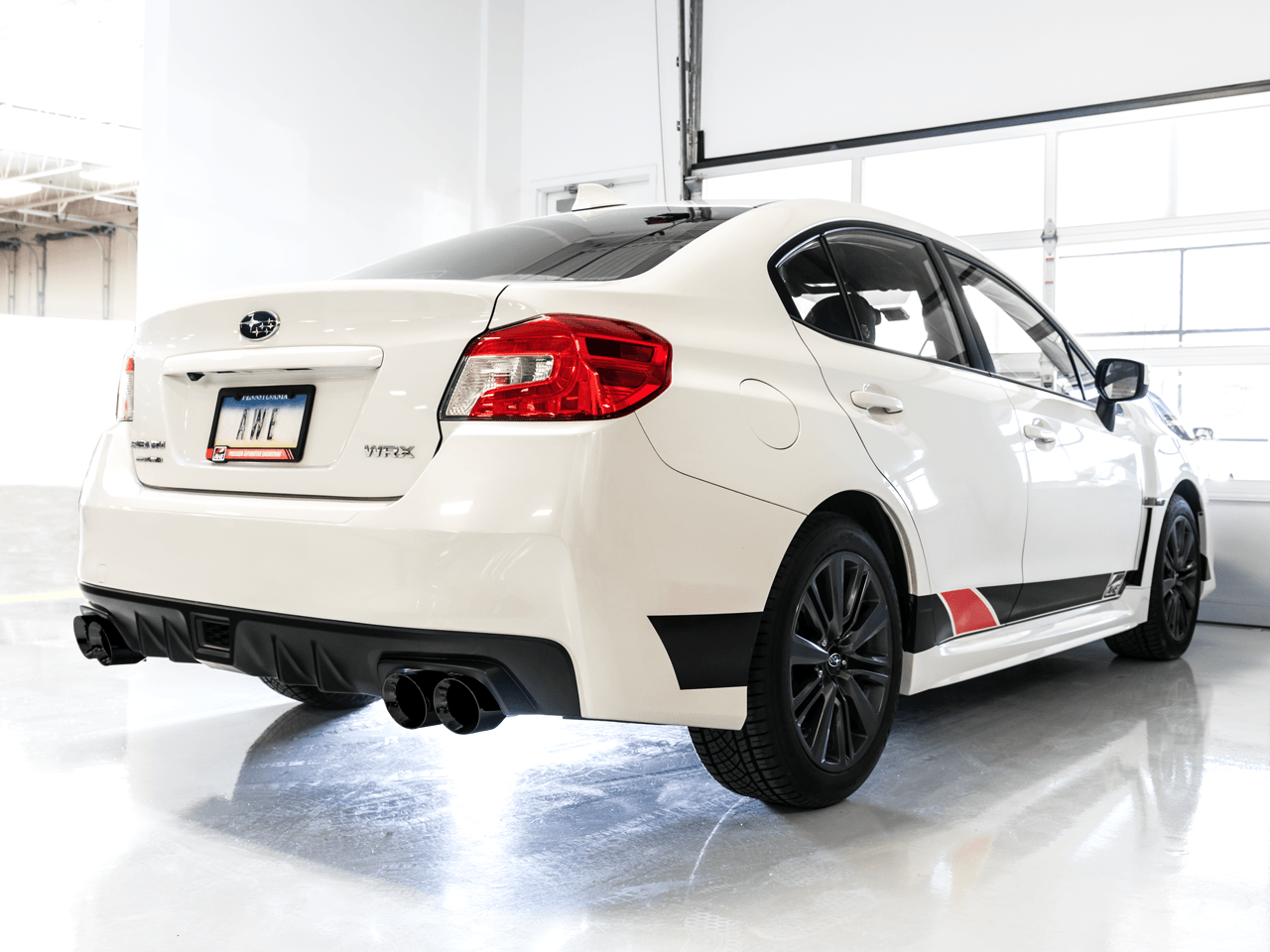 AWE Touring Edition Exhaust for 2015+ VA WRX Sedan - Diamond Black Quad Tips (102mm) - Apollo Off-Road