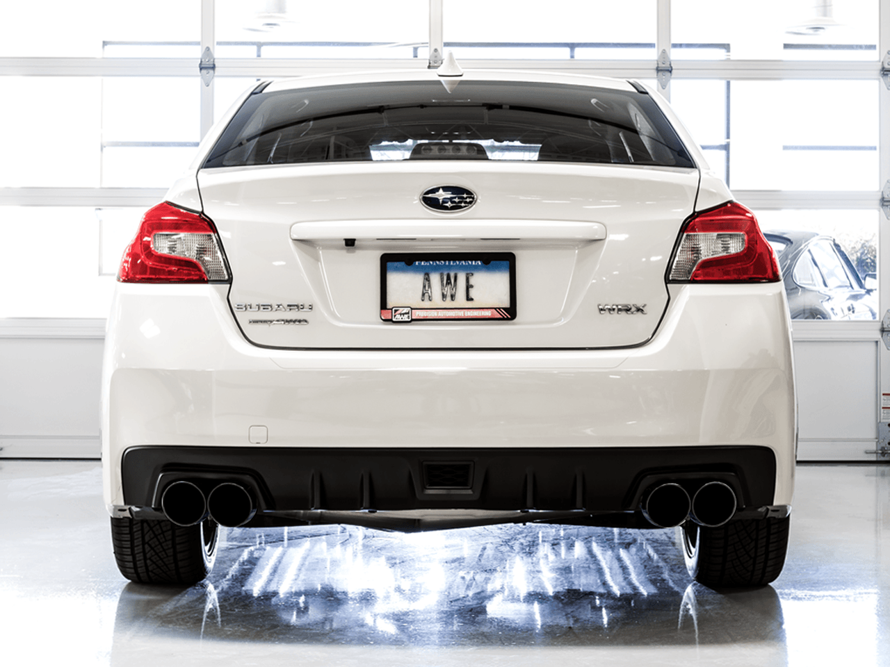 AWE Touring Edition Exhaust for 2015+ VA WRX Sedan - Diamond Black Quad Tips (102mm) - Apollo Off-Road