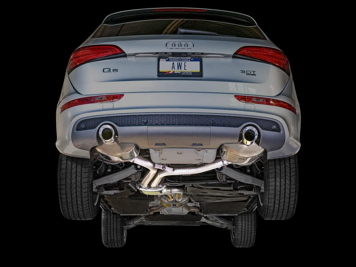 AWE Touring Edition Exhaust for 8R Q5 3.0T Dual Outlet, Chrome Silver Tips - Apollo Off-Road
