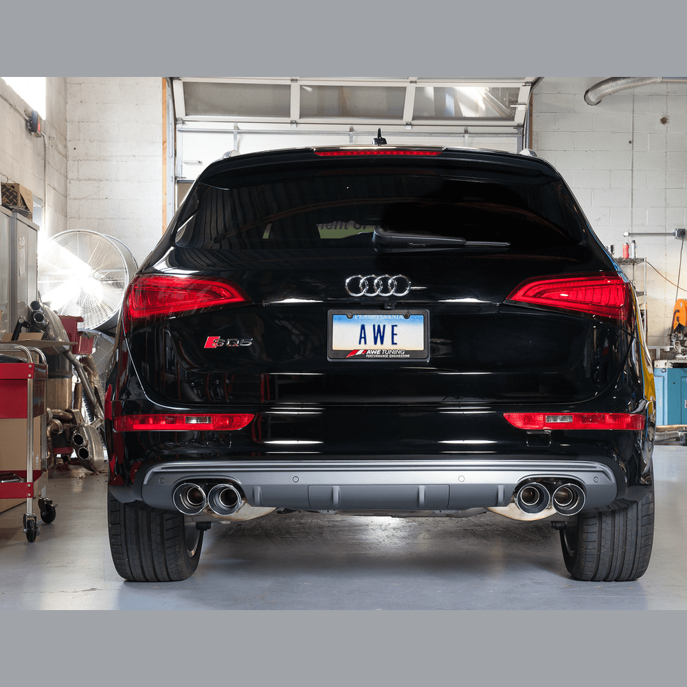 AWE Touring Edition Exhaust for 8R SQ5 - Quad Outlet, Diamond Black Tips - Apollo Off-Road
