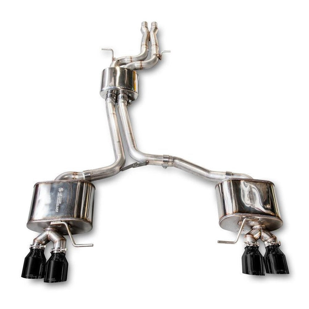 AWE Touring Edition Exhaust for 8R SQ5 - Quad Outlet, Diamond Black Tips - Apollo Off-Road