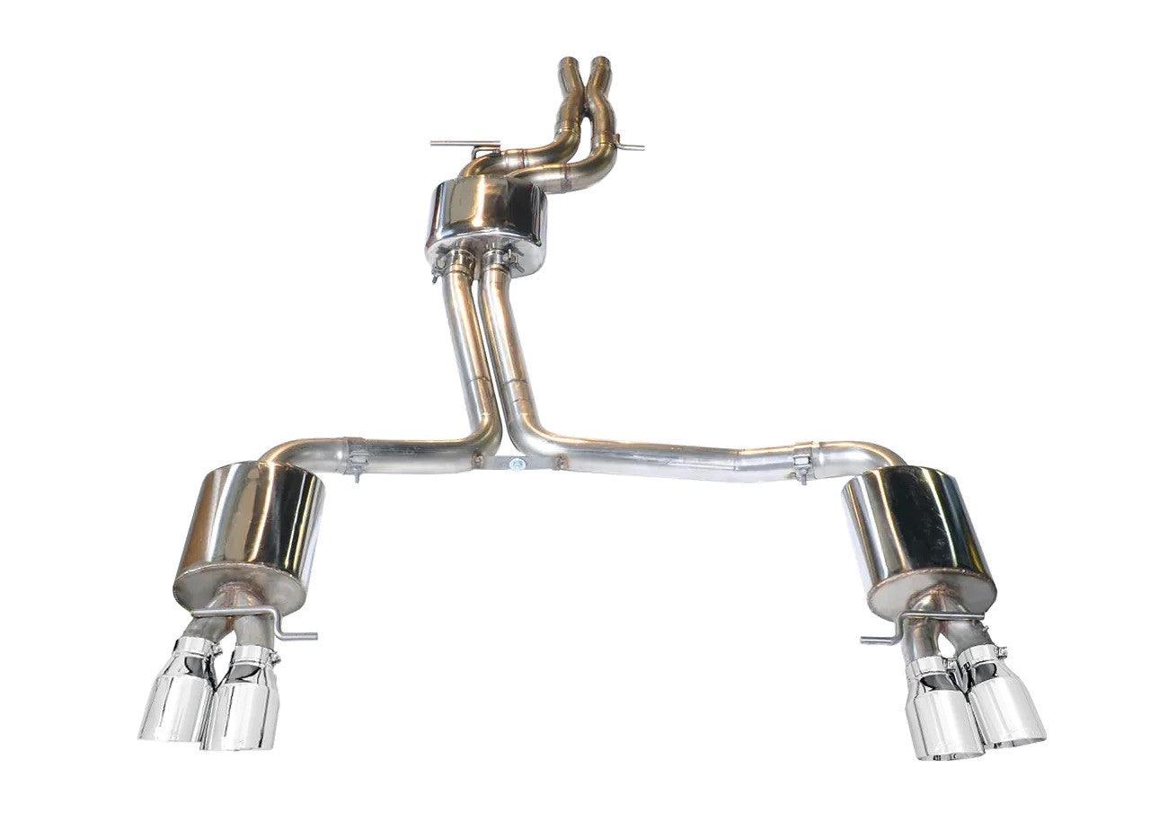 AWE Touring Edition Exhaust for Audi B8 S4 3.0T - Diamond Black Tips (102mm) - Apollo Off-Road