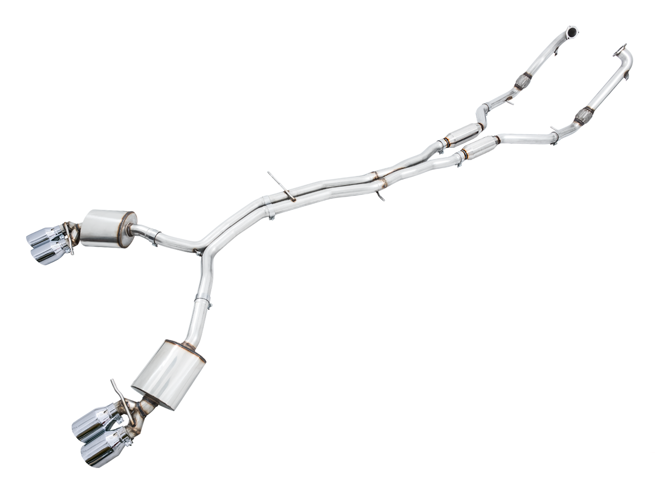 AWE Touring Edition Exhaust for Audi B9 S4 - Chrome Silver 102mm Tips - Apollo Off-Road