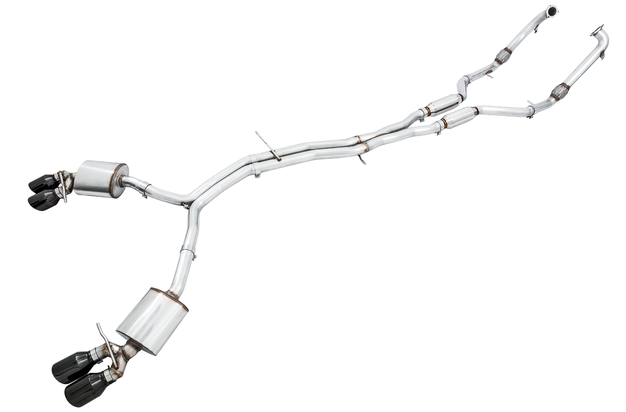 AWE Touring Edition Exhaust for Audi B9 S4 - Diamond Black 102mm Tips - Apollo Off-Road